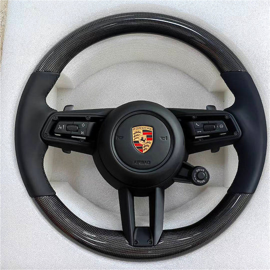 Carbon Fiber Steering Wheel Suitable for Porsche Cayenne Panamera 718 Assembly Upgrade