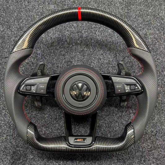 Volkswagen R8 GTI Carbon Fiber Steering Wheel Assembly Suitable for All Volkswagen Models