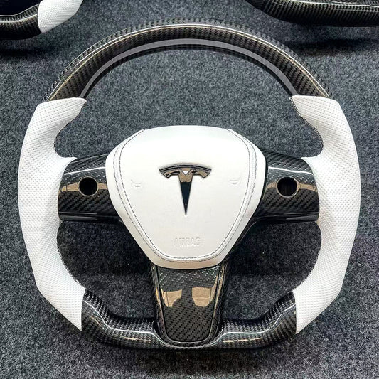 Tesla 3 Tesla Y Carbon Fiber Steering Wheel Modification Retaining Heating Function